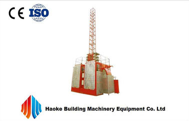 Twin Cage Red or Hot Dipped Zinc Passenger Hoist Elevator 2000kg SC200 / 200 For Construction
