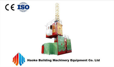 Twin Cage Red or Hot Dipped Zinc Passenger Hoist Elevator 2000kg SC200 / 200 For Construction