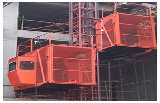 Il CE/iso ha certificato lo stile rosso dell'elevatore 1000kg SC100/100 gabbie della gru del passeggero